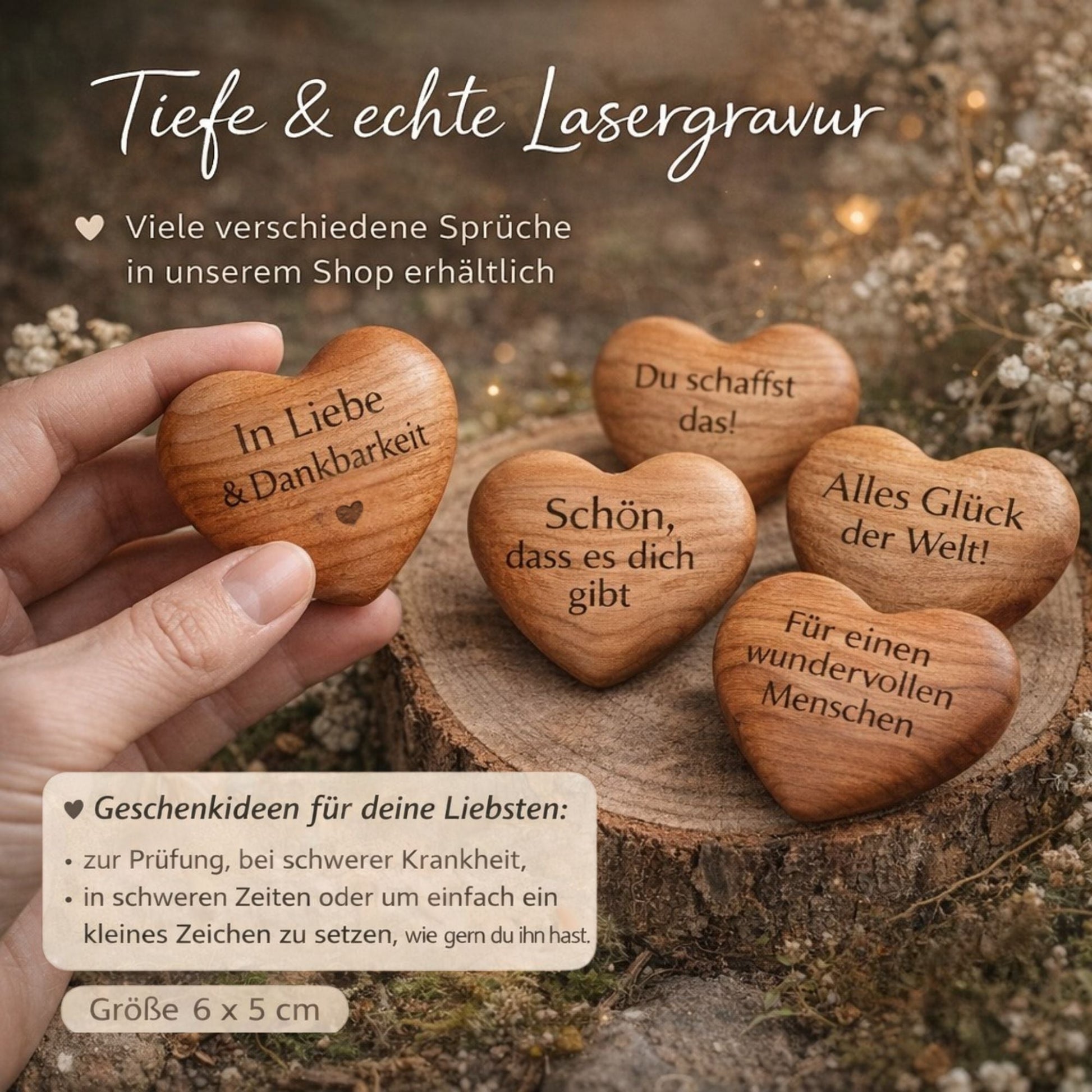 Holzherz 'Ich bin stolz auf dich' – Glücksbringer & Geschenk zur Prüfung - Abitur - DwieDeko
