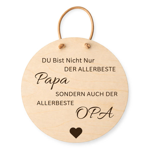 Holzschild Wand mit Spruch - Allerbeste Papa, allerbeste Opa - DwieDeko