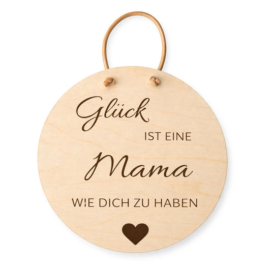 Holzschild Wand mit Spruch - Glück ist eine Mama wie dich zu haben - DwieDeko