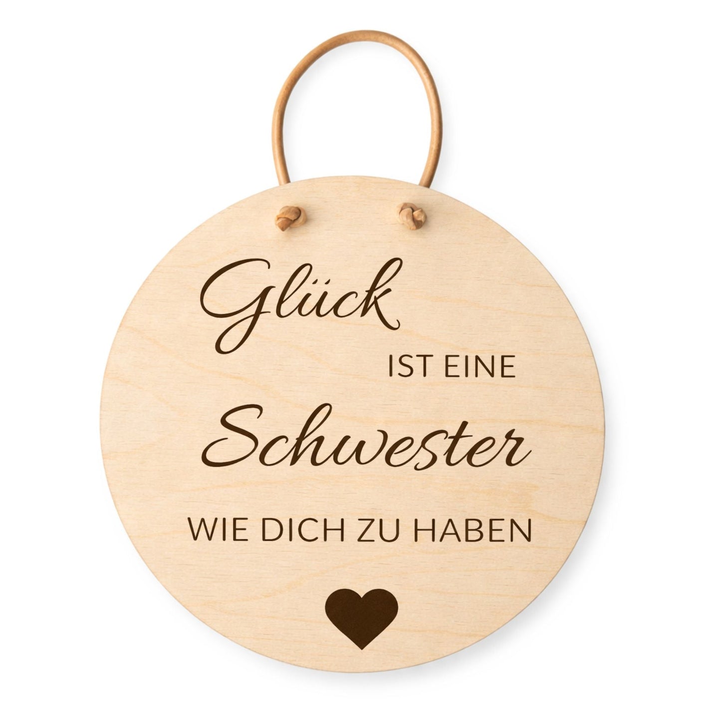 Holzschild Wand mit Spruch - Glück ist eine Schwester wie dich zu haben - DwieDeko