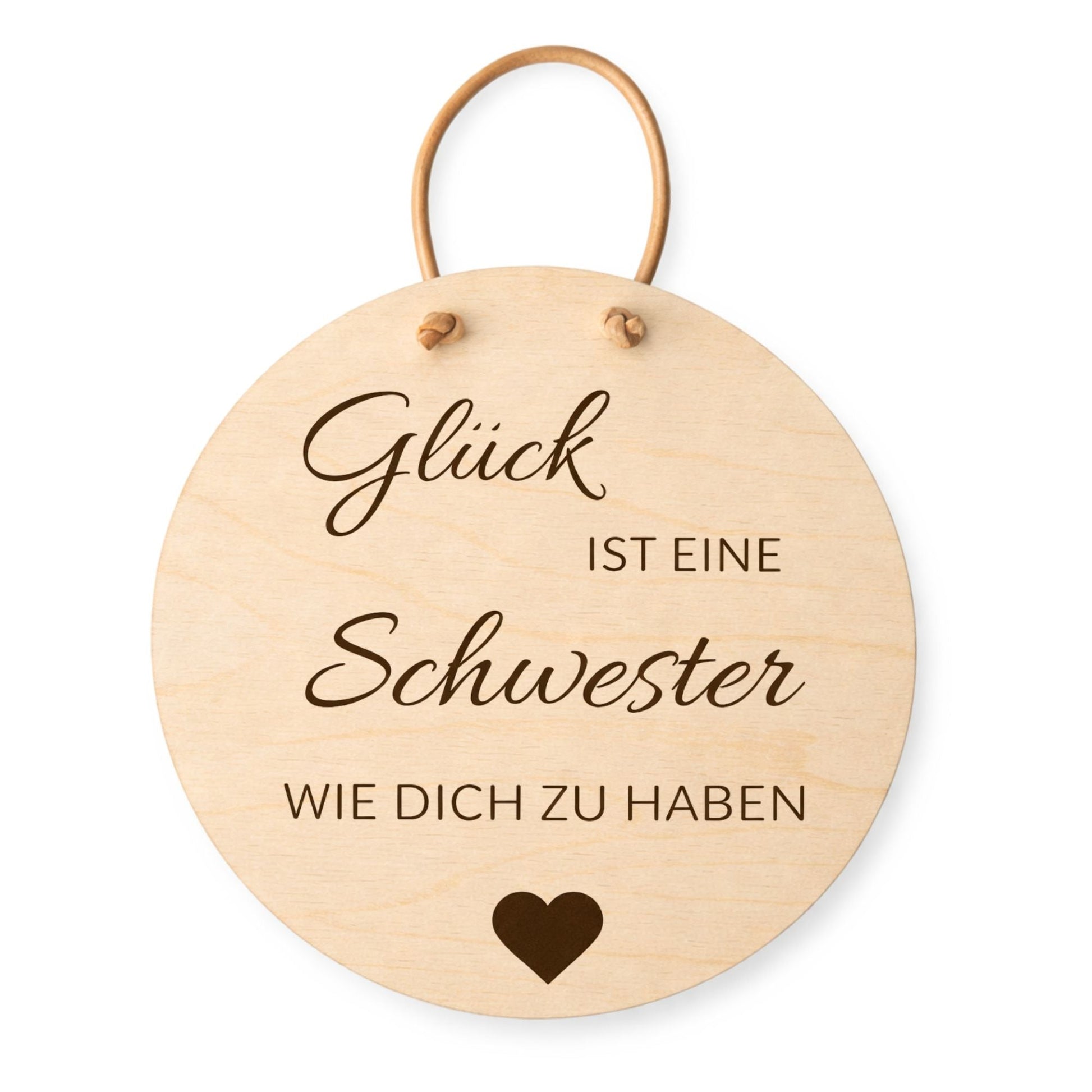 Holzschild Wand mit Spruch - Glück ist eine Schwester wie dich zu haben - DwieDeko