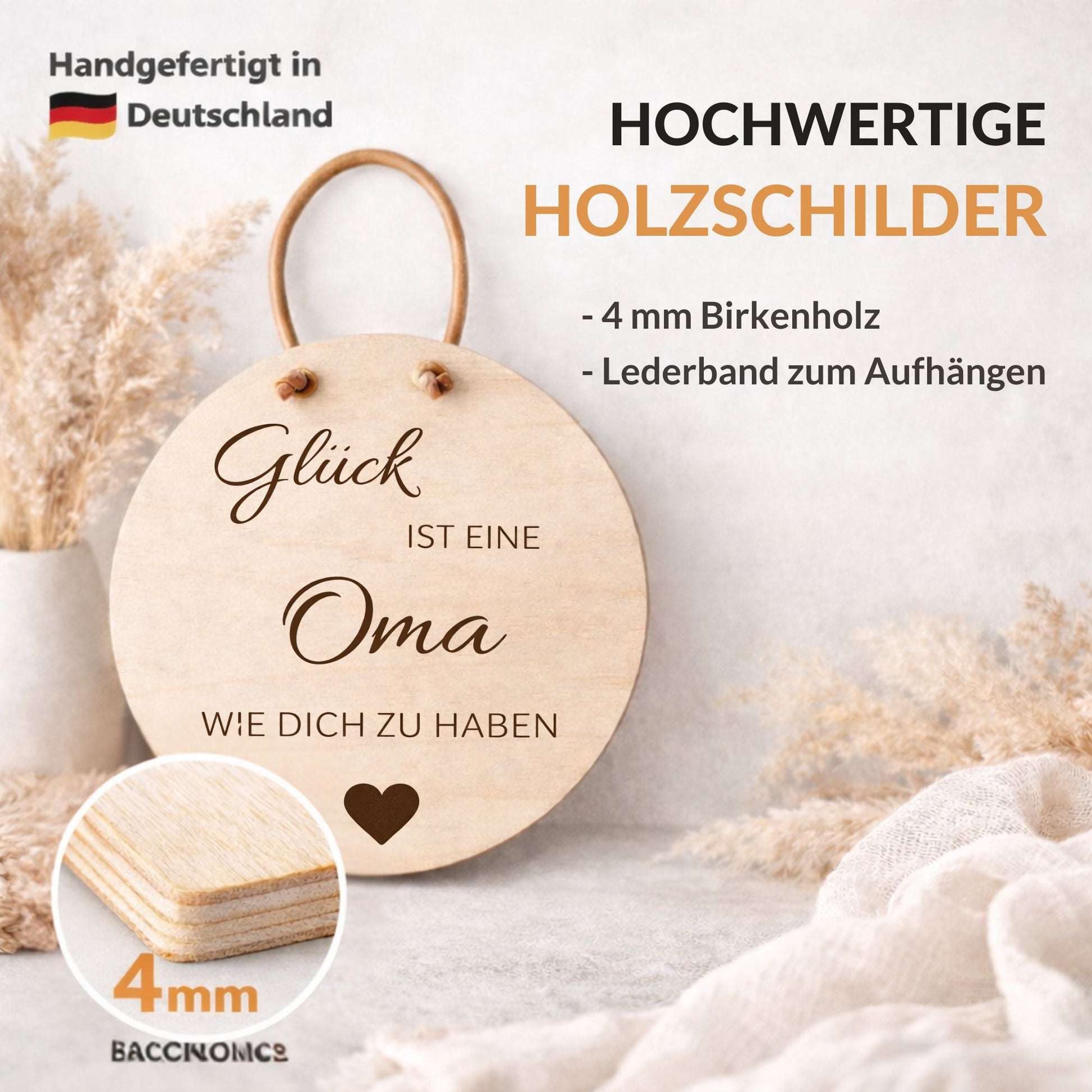 Holzschild Wand mit Spruch - Glück ist einen Oma wie dich zu haben - DwieDeko