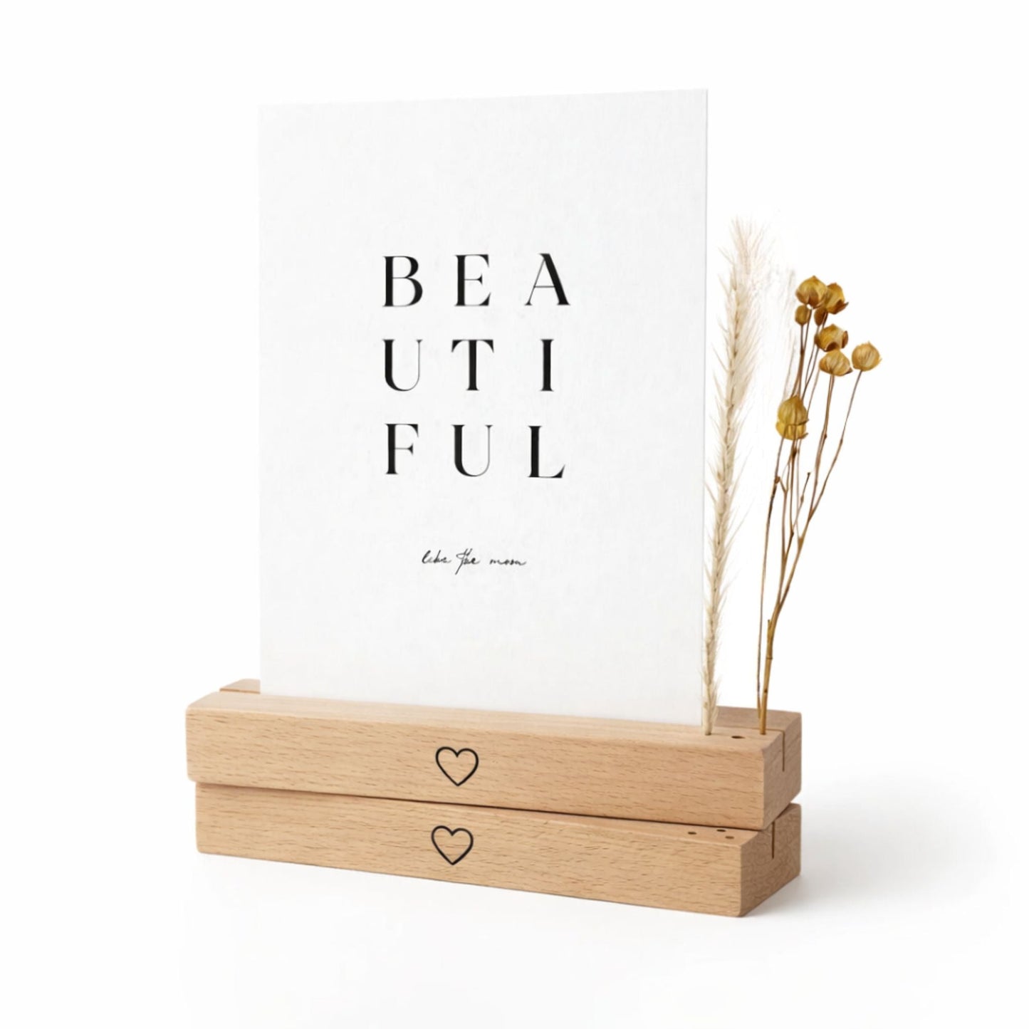 Karten - und Trockenblumenständer 15cm mit Herz - 2er Set - DwieDeko