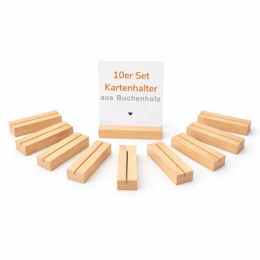 Kartenhalter Holz Blanko & unbehandelt – 10er Set Tischkartenhalter - DwieDeko