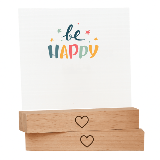 Kartenhalter Holz Herz Schwarz – 2er Set für Fotos, Tischkarten & Hochzeit Tischdeko - DwieDeko