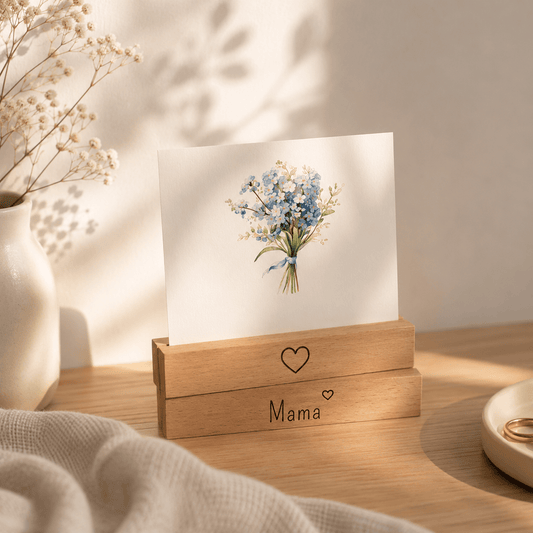 Kartenhalter Holz mit Gravur - Mama - 2er Set - DwieDeko