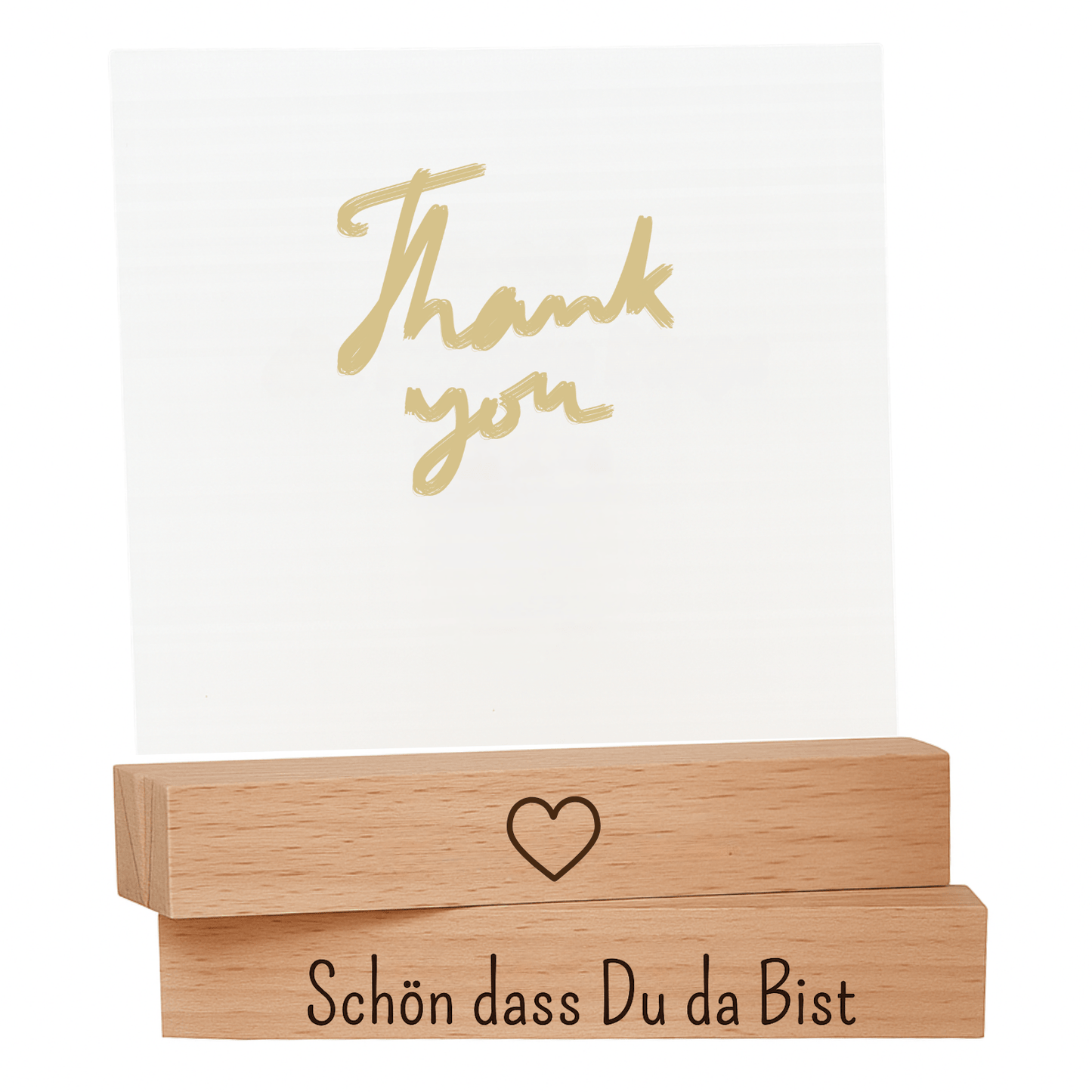 Kartenhalter Schön dass du da bist – 2er Set Fotohalter Holz für Hochzeit & Gäste Tischdeko - DwieDeko