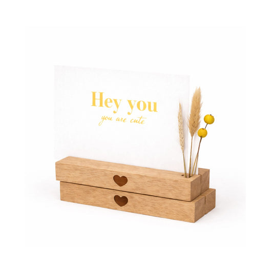 Kartenhalter und Trockenblumenständer 10cm mit Herz - 2er Set - DwieDeko