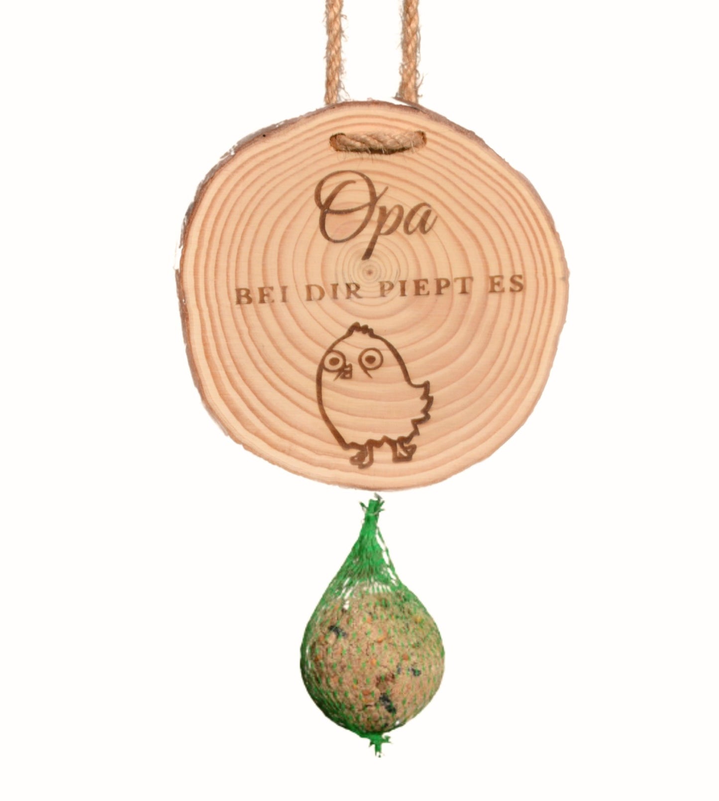 Lustiges Geschenk für Opa – „Bei dir piept’s“ Meisenknödelhalter mit Humor - DwieDeko
