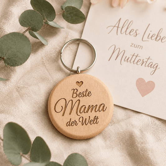 Mama Geschenk – Schlüsselanhänger „Beste Mama der Welt“ - DwieDeko