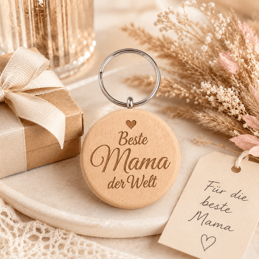 Mama Geschenk – Schlüsselanhänger „Beste Mama der Welt“ - DwieDeko