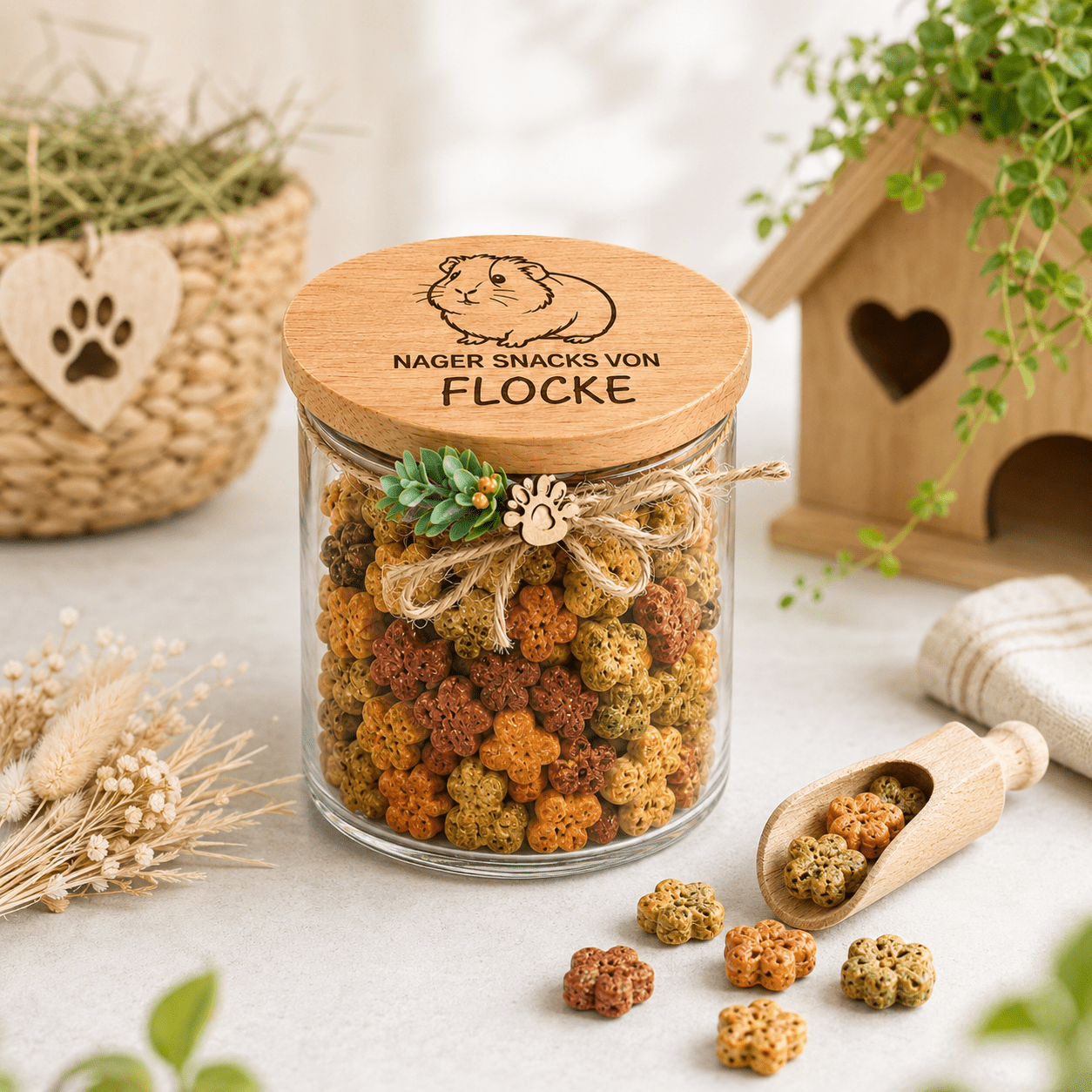 Meerschweinchen Leckerli Glas personalisiert - für Snacks & Futter - DwieDeko