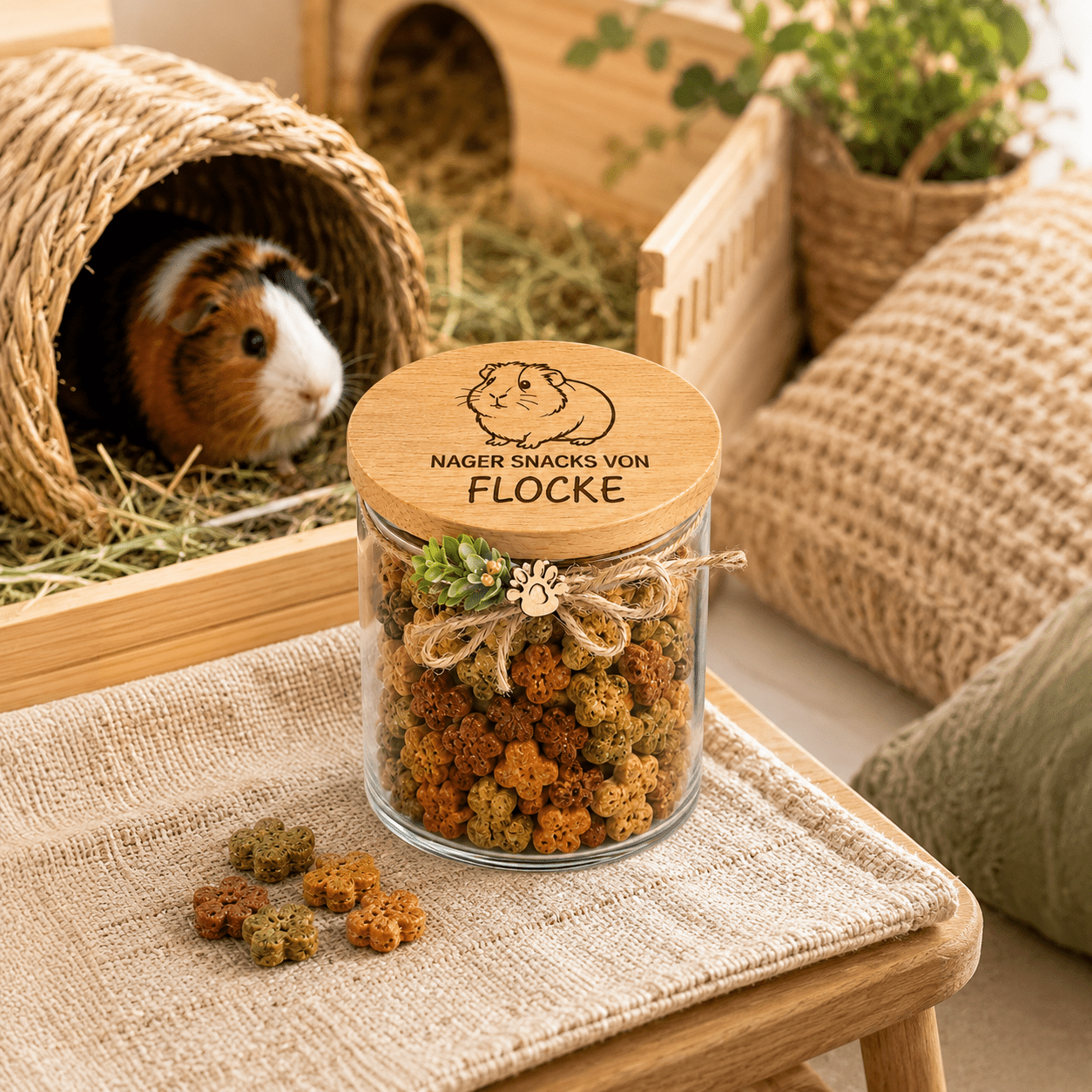 Meerschweinchen Leckerli Glas personalisiert - für Snacks & Futter - DwieDeko
