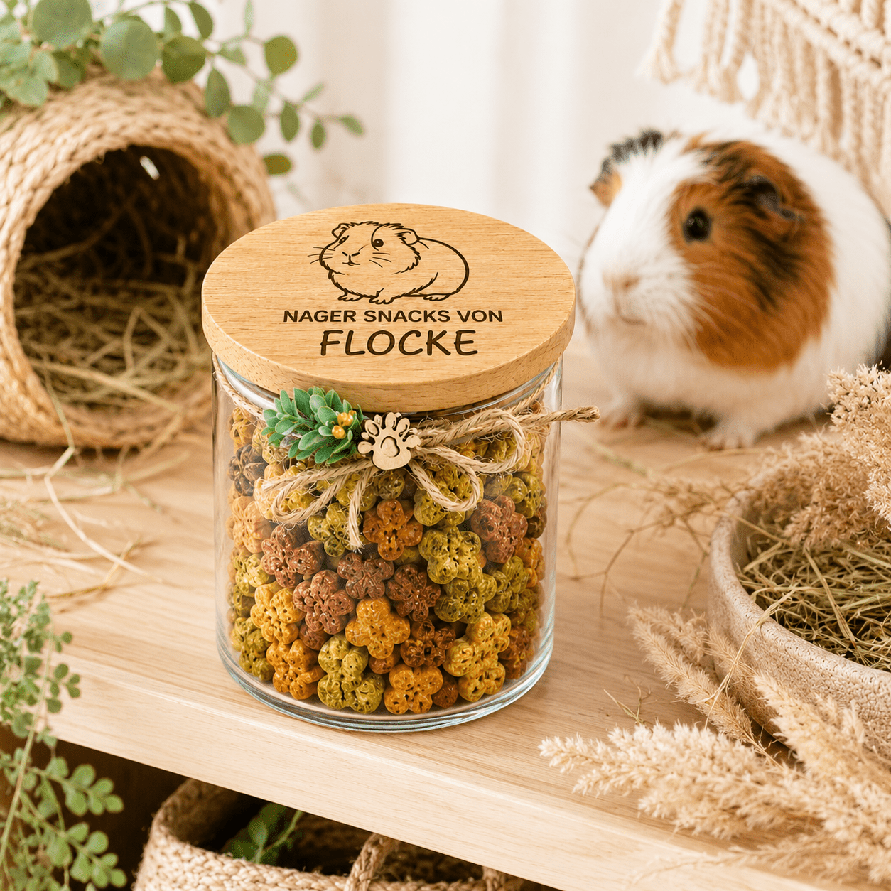 Meerschweinchen Leckerli Glas personalisiert - für Snacks & Futter - DwieDeko
