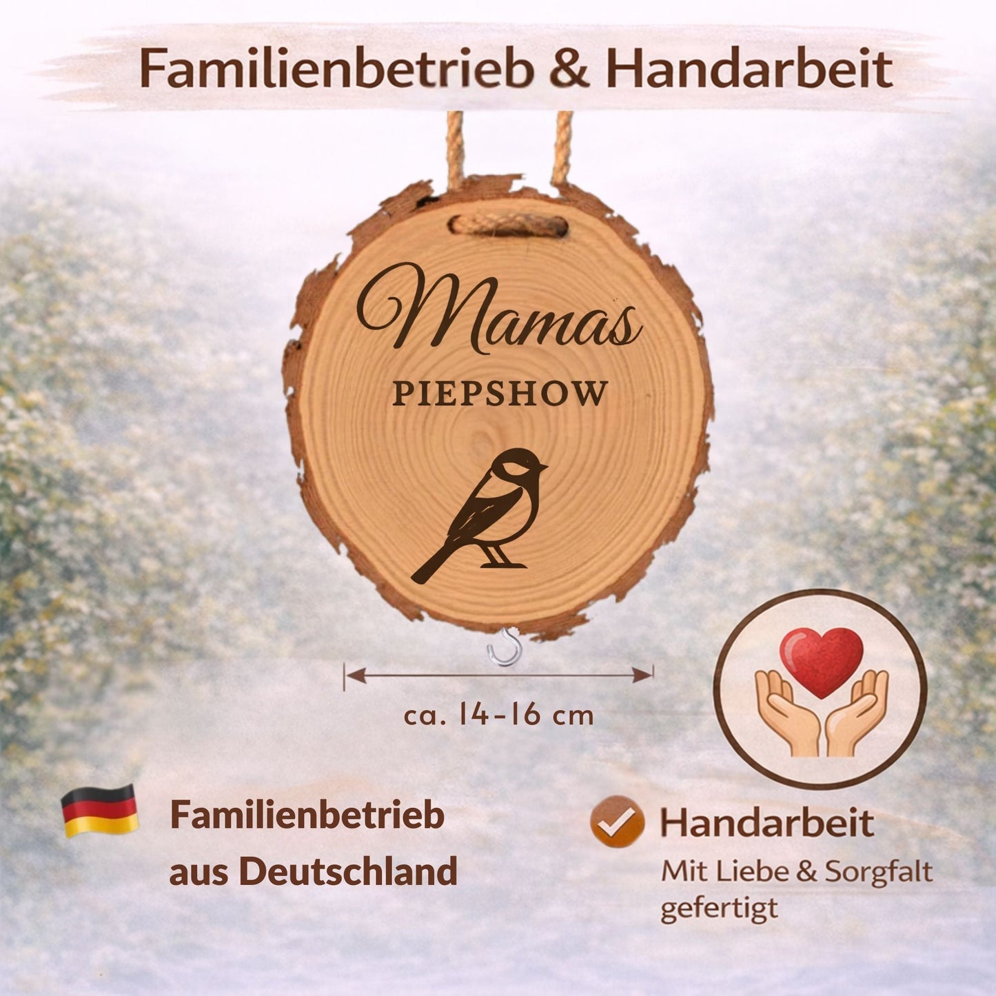 Meisenknödelhalter mit Gravur - Mamas Piepshow - DwieDeko