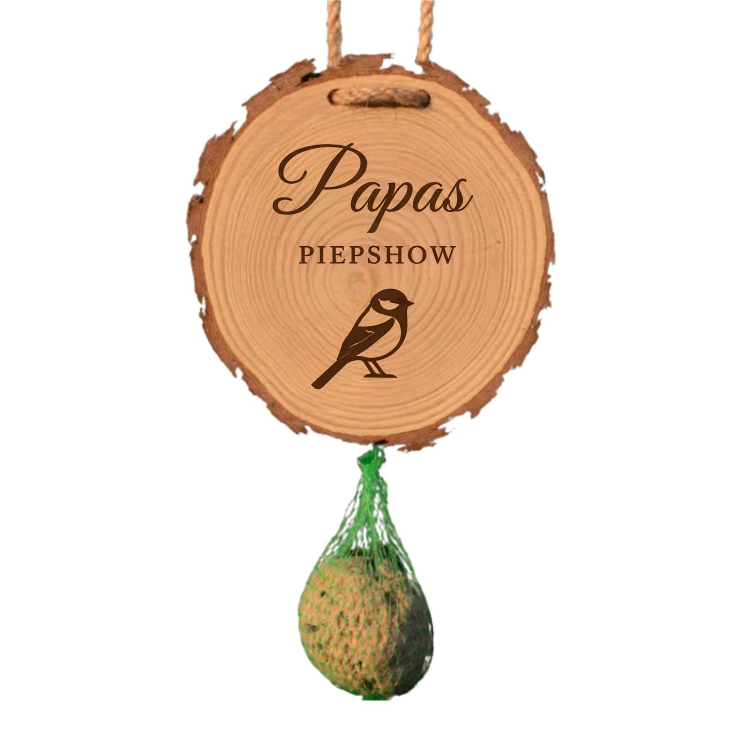 Meisenknödelhalter mit Gravur - Papas Piepshow - DwieDeko