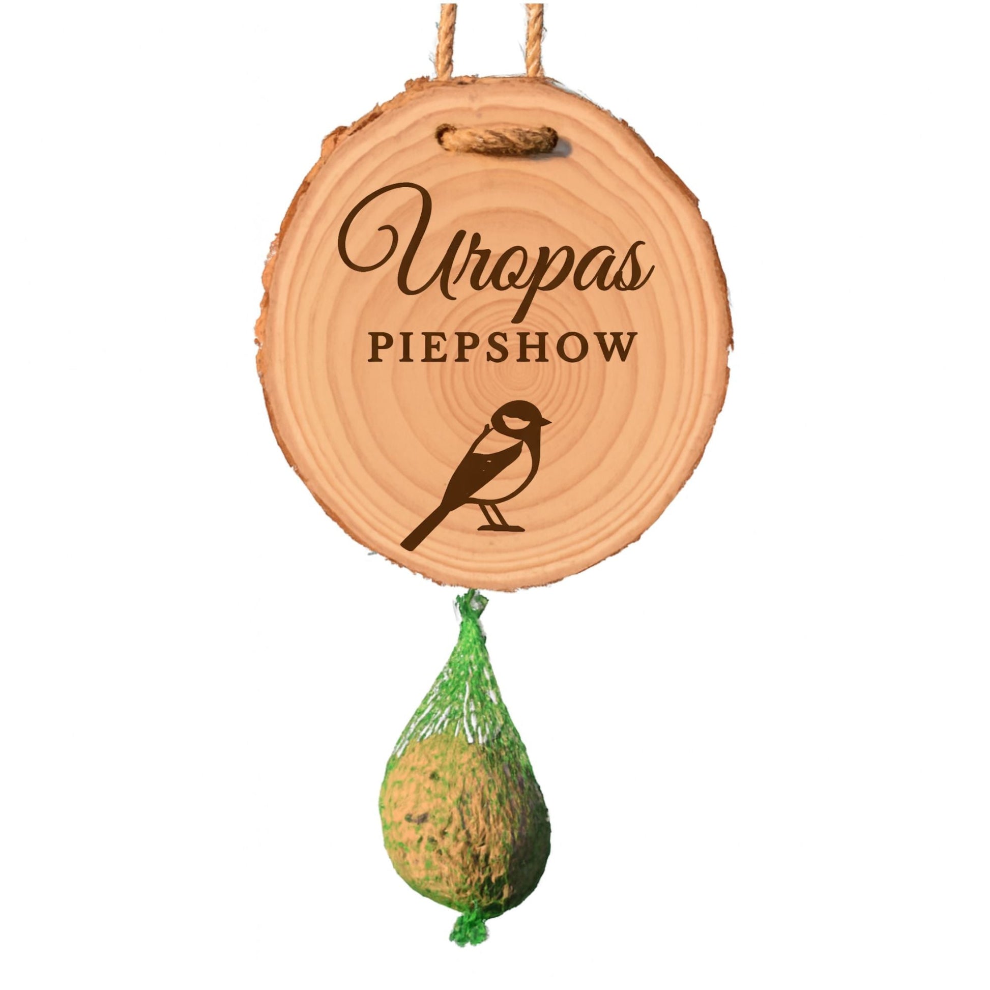 Meisenknödelhalter mit Gravur - Uropas Piepshow - DwieDeko