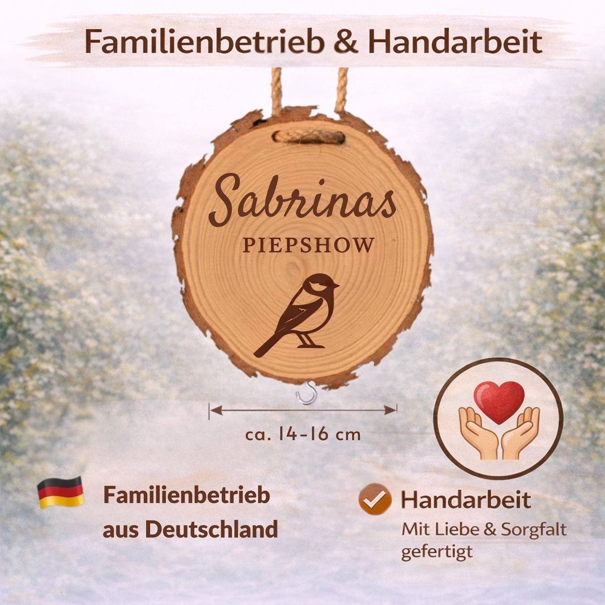 Meisenknödelhalter Holz - personalisiert mit Wunschnamen - DwieDeko