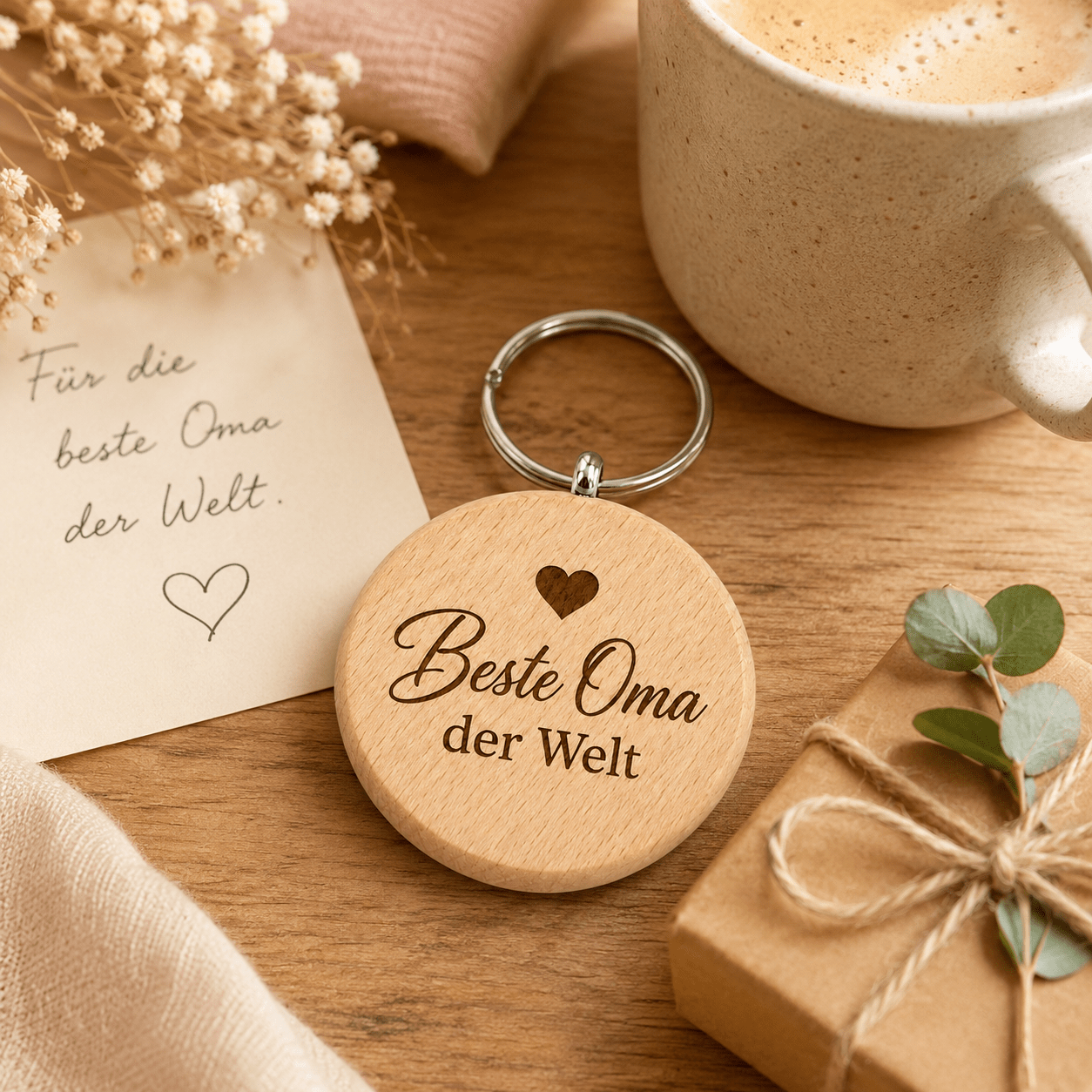 Oma Geschenk – Schlüsselanhänger „Beste Oma der Welt“ - DwieDeko