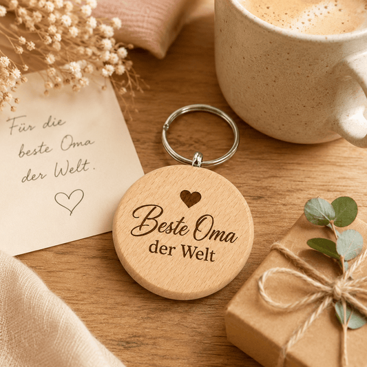 Oma Geschenk – Schlüsselanhänger „Beste Oma der Welt“ - DwieDeko