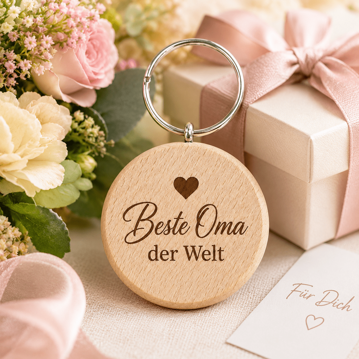 Oma Geschenk – Schlüsselanhänger „Beste Oma der Welt“ - DwieDeko