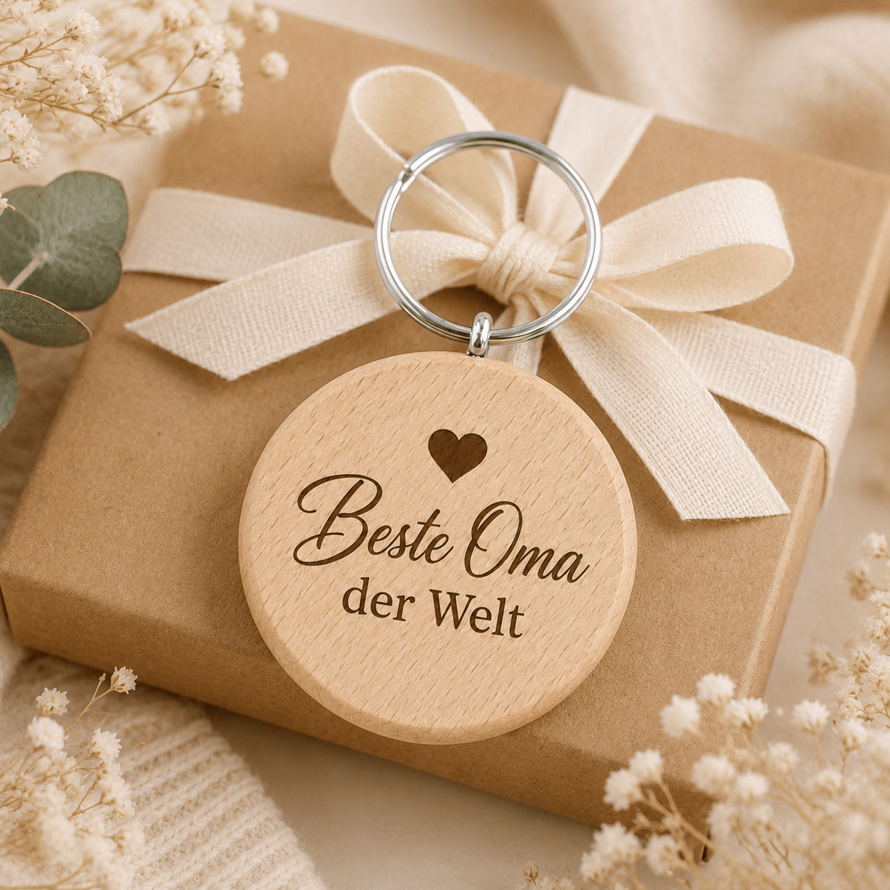 Oma Geschenk – Schlüsselanhänger „Beste Oma der Welt“ - DwieDeko