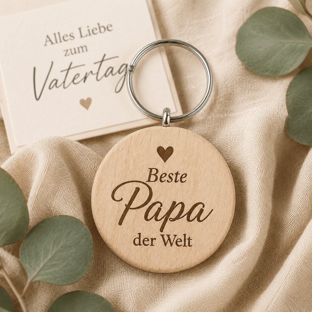 Papa Geschenk – Schlüsselanhänger „Bester Papa der Welt“ - DwieDeko