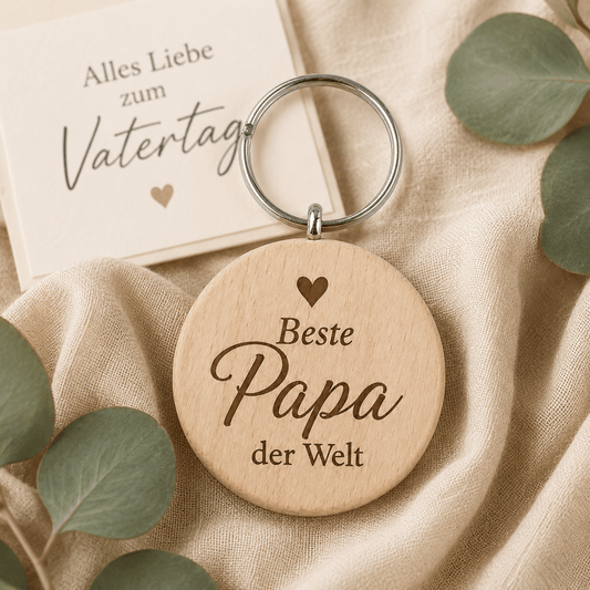 Papa Geschenk – Schlüsselanhänger „Bester Papa der Welt“ - DwieDeko