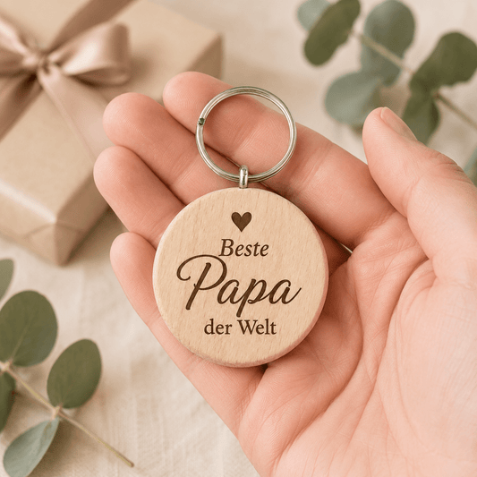Papa Geschenk – Schlüsselanhänger „Bester Papa der Welt“ - DwieDeko