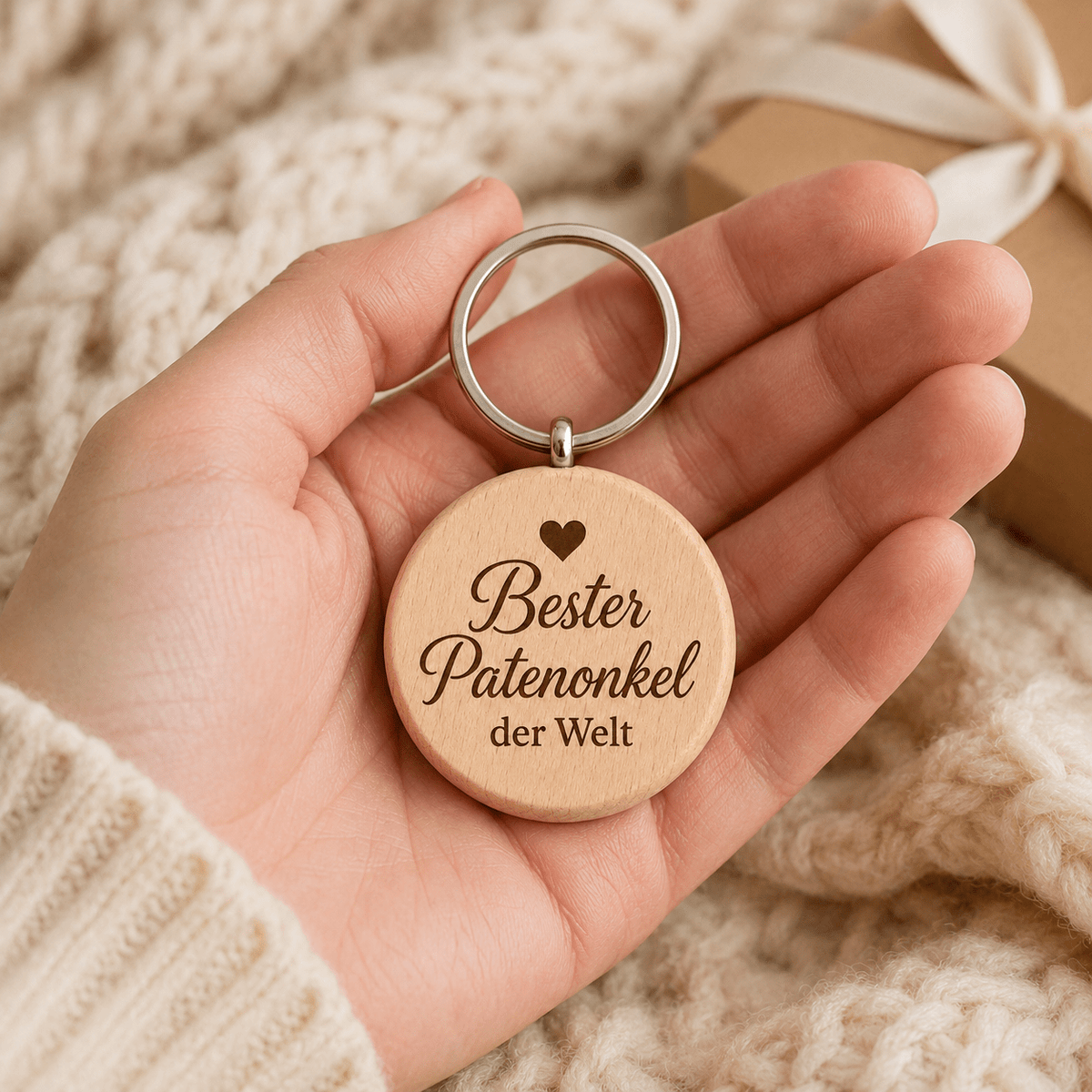Patenonkel Geschenk – Schlüsselanhänger „Bester Patenonkel der Welt“ - DwieDeko