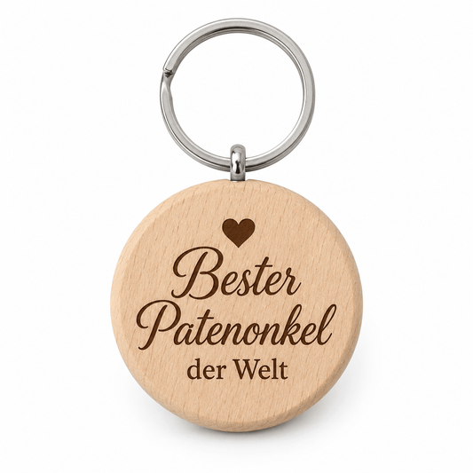 Patenonkel Geschenk – Schlüsselanhänger „Bester Patenonkel der Welt“ - DwieDeko