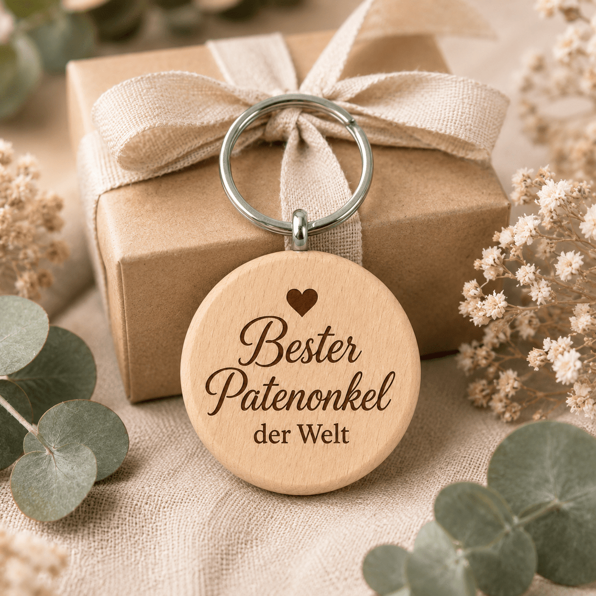Patenonkel Geschenk – Schlüsselanhänger „Bester Patenonkel der Welt“ - DwieDeko