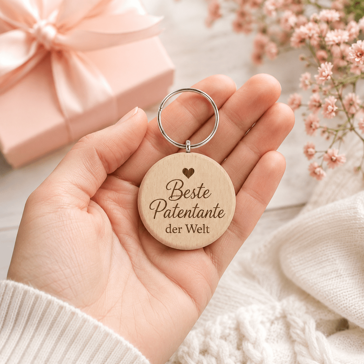 Patentante Geschenk – Schlüsselanhänger „Beste Patentante der Welt“ - DwieDeko