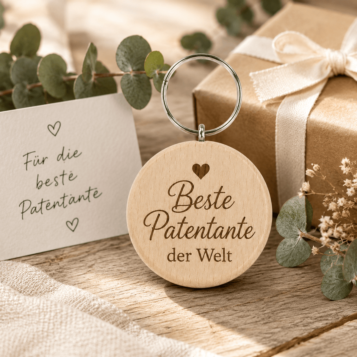 Patentante Geschenk – Schlüsselanhänger „Beste Patentante der Welt“ - DwieDeko