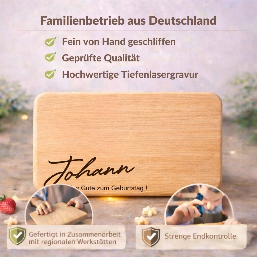 Personalisierte Geschenke - Schneidebrett mit Gravur & Geburtstagswünsche für Männer, Frauen, Opa, Oma, Papa & Mama - DwieDeko