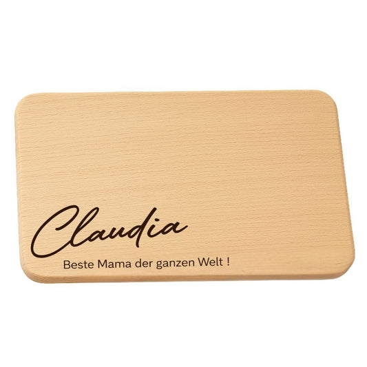 Personalisiertes Frühstücksbrett mit Namen – Beste Mama der Welt – Geschenkidee Muttertag - DwieDeko