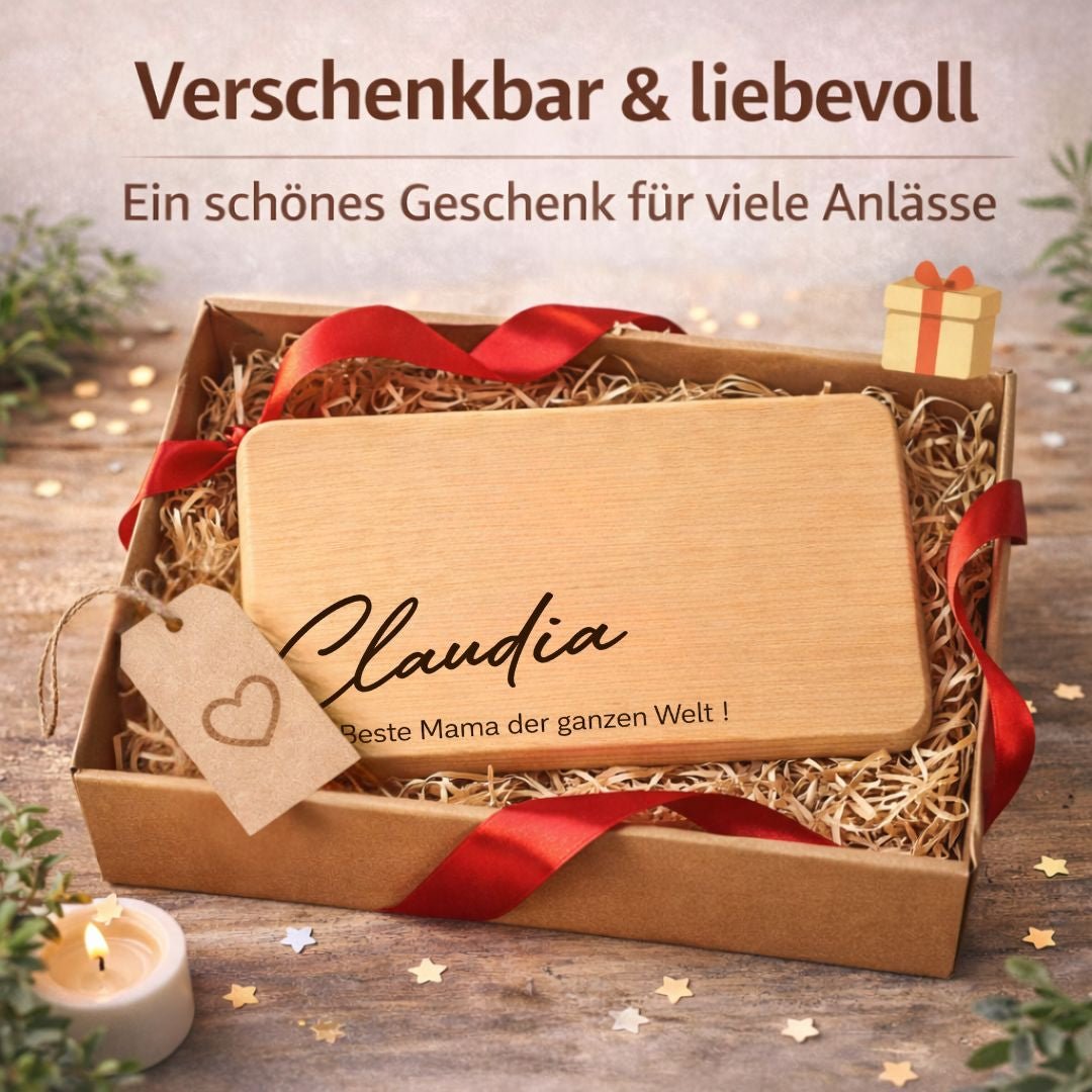 Personalisiertes Frühstücksbrett mit Namen – Beste Mama der Welt – Geschenkidee Muttertag - DwieDeko