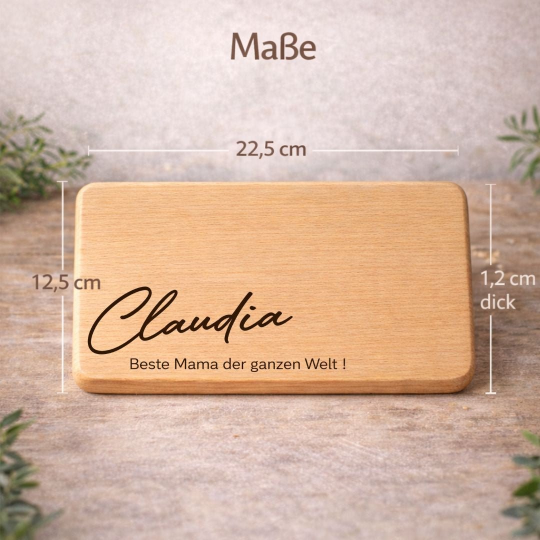 Personalisiertes Frühstücksbrett mit Namen – Beste Mama der Welt – Geschenkidee Muttertag - DwieDeko