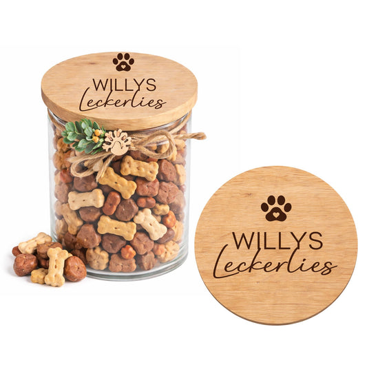 Personalisiertes Leckerli Glas - Aufbewahrung Hundefutter für Hunde & Katzen - DwieDeko
