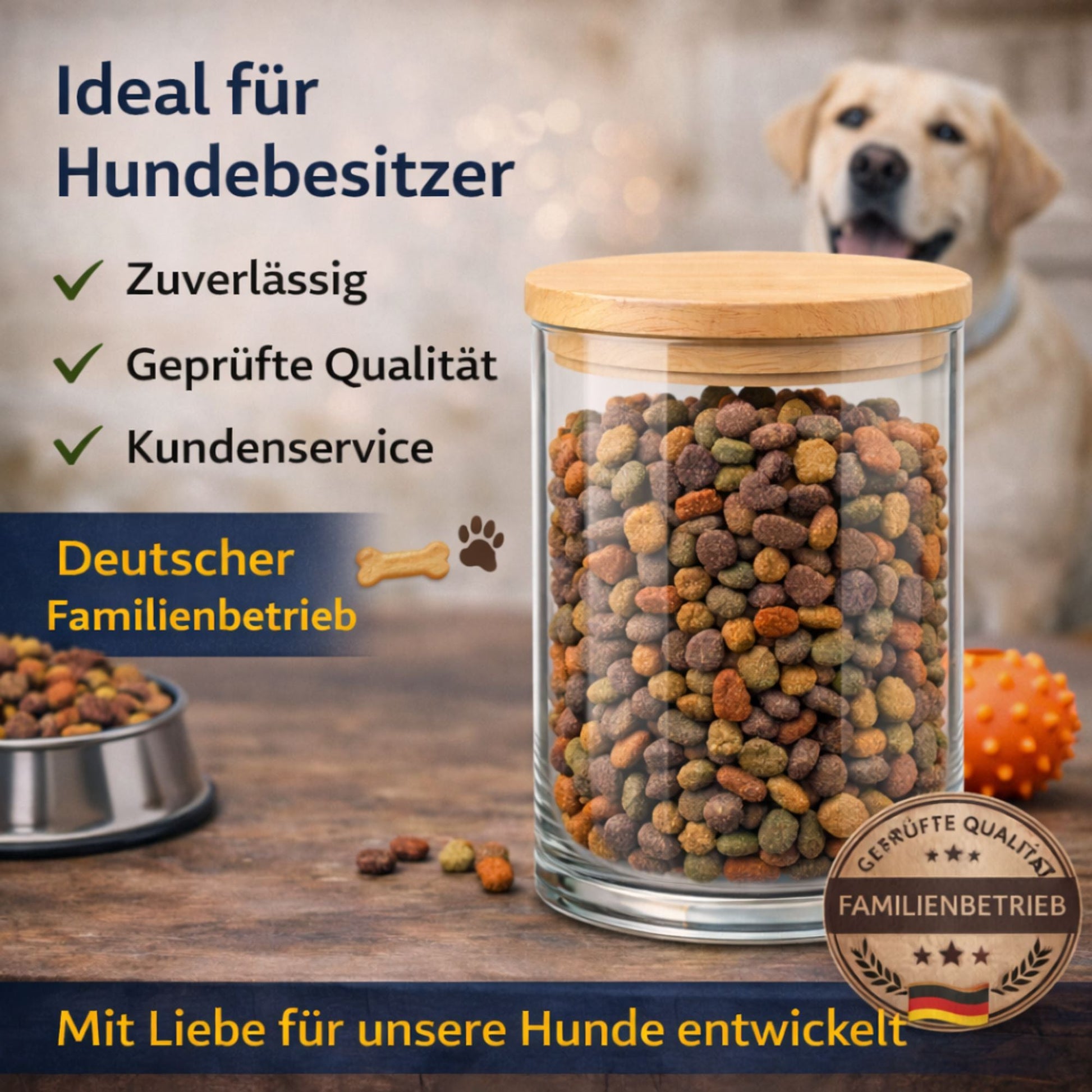 Personalisiertes Leckerli Glas - Futteraufbewahrung Hunde luftdicht - DwieDeko