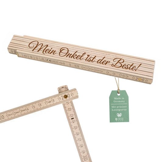 Zollstock personalisiert mit Gravur - Mein Onkel ist der Beste - DwieDeko