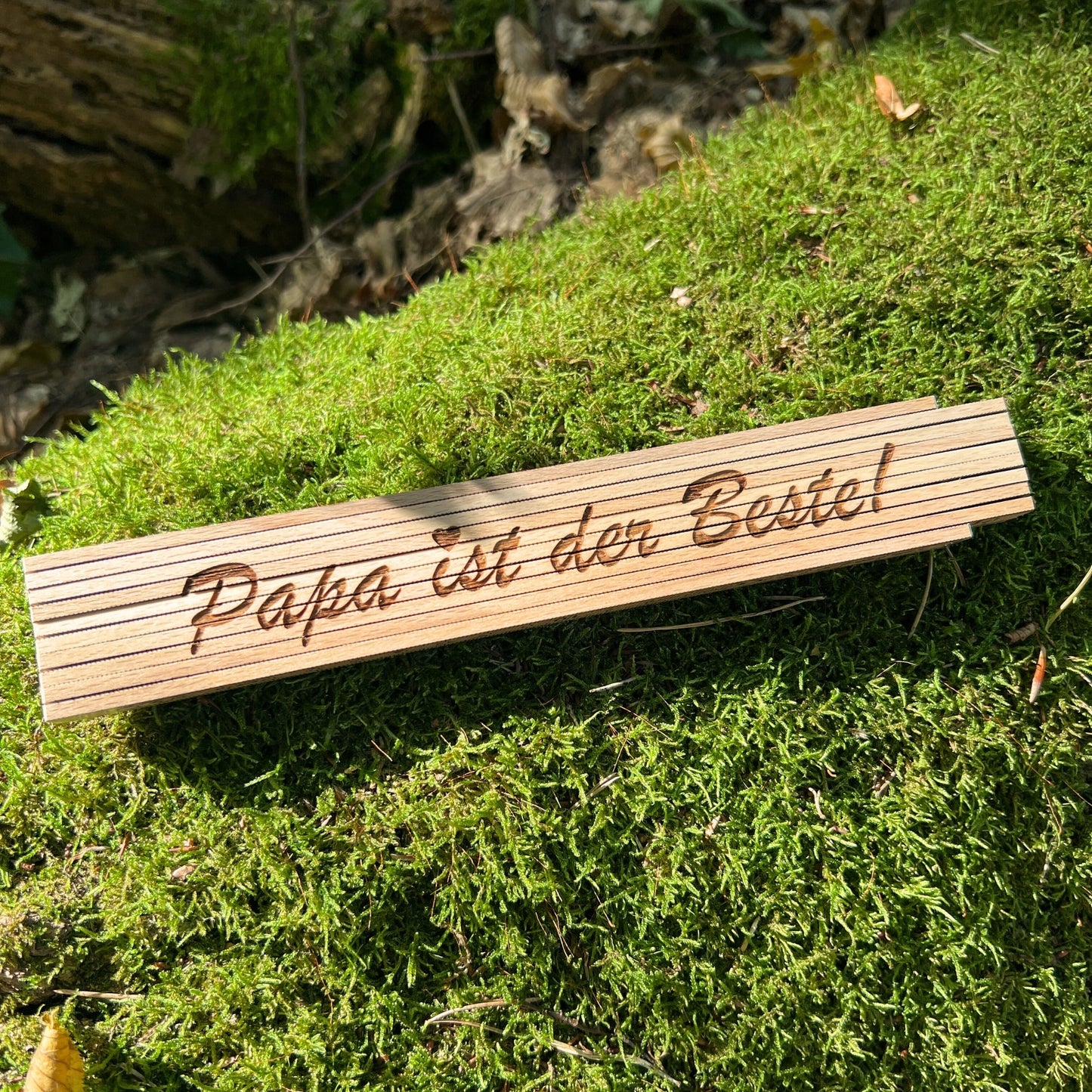 Zollstock personalisiert mit Gravur - Papa ist der Beste ! - DwieDeko